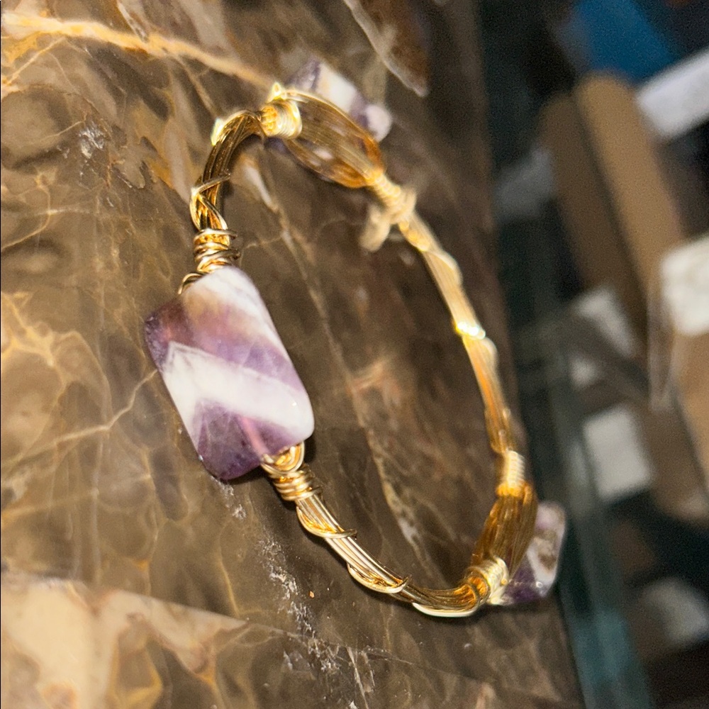 Elegant Gold and Purple Women's Bracelet